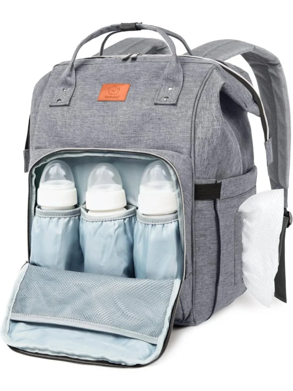 Stylish Baby Diaper Bag Backpack for Boys & Girls - Versatile & Functional Gray